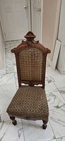 Front view of Victorian upholstered side chair