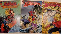 Three Badger comics side by side showing covers Berserk!, #55, #45