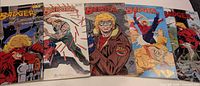 Five Badger comic issues side by side
