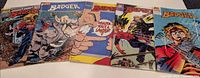 All five Badger comic books laid out showing covers