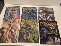 All six Elflord comic issues laid out