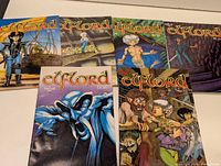 Six ElfLord issues laid out showing all covers