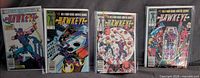 Four bagged Hawkeye issues #1-4 displayed side by side