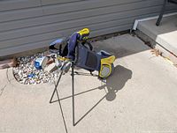 Full view of bag on stand with clubs inserted