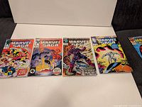 Front covers of all four Marvel Saga issues 1,2,4,5