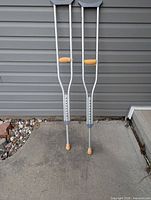 Front view of both crutches standing upright