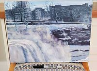 Front view of entire painting on chair