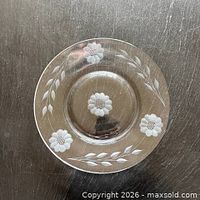 Cornflower pattern lunch plate showing size and floral cut design