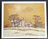 Full view of unframed Farm House lithograph