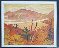 Full view of lithograph showing image and border with signature and numbering