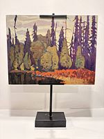 Front view of the textured lithograph on stand