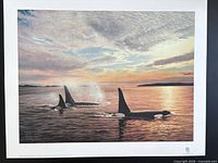 Full view of unframed lithograph with margin showing complete artwork and signature area