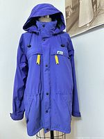 Front view of MEC Gore-Tex anorak jacket on dress form