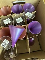 Top view of box showing coloured martini glasses