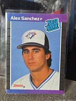 Front view of Alex Sanchez card showing portrait, Donruss and Rated Rookie logos