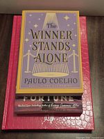 Front view of stacked books showing visible title The Winner Stands Alone
