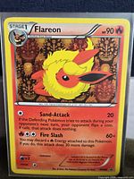 Front of Flareon BW88 holo card in sleeve