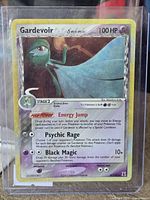 Front of Gardevoir δ holographic card in sleeve