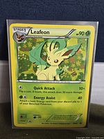 Front of Leafeon BW87 card in sleeve