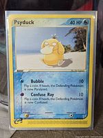 Card front inside protective sleeve