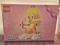 Front of sealed LEGO 40824 box showing Tweety build and piece count