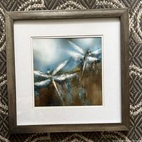 Full view of framed dragonfly print