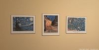 Group view of the three Van Gogh plaque-mounted prints on wall