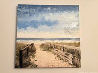Front view of square coastal seascape canvas painting