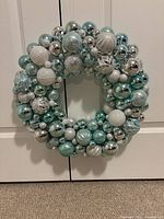 Full view of glass ornament wreath