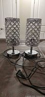 Both chrome crystal touch lamps unplugged