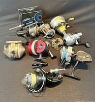 Group shot of all reels and Cortland box