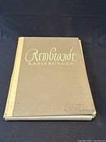 Front cover of folio showing title script and cloth binding