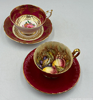 Both teacup and saucer sets overview