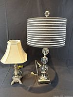 Both table lamps side by side showing relative sizes, shades, and bases