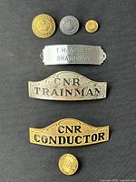 Front view of all badges and buttons