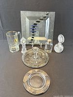 All seven glass pieces arranged together