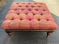 top view showing square tufted upholstered surface