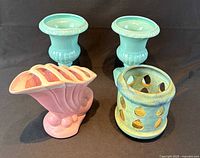 Group shot showing all four ceramic pieces