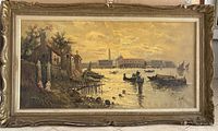 Full view of framed DeVity oil painting