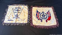 Both pillow covers side by side showing designs and fringe