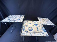 Three nesting tables staggered to show varying sizes and tile pattern