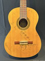 Front view of signed Washburn C40 guitar body and neck
