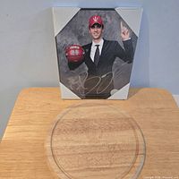 Framed rookie photo and wood plaque overview