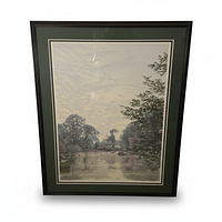 Full view of framed print showing artwork, matting, and frame