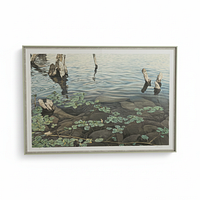 Full view of framed print showing artwork, frame and mat