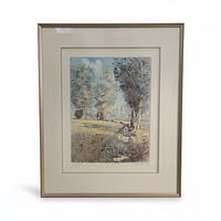 Framed lithograph full view with mat and frame