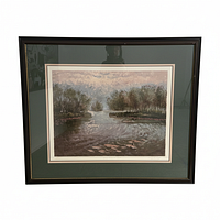 Full view of framed print showing artwork, mats, and frame