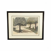 Full view of framed print showing artwork, mat and frame
