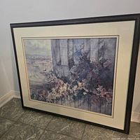 Front view of framed limited edition print showing artwork, mat and frame