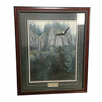 Full view of framed Stephen Lyman print with frame and mat visible